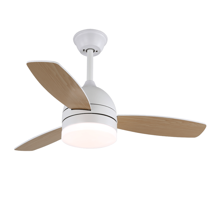 Ventilatore da Soffitto con Luce Minimalista in Legno Selena, con luce LED integrata