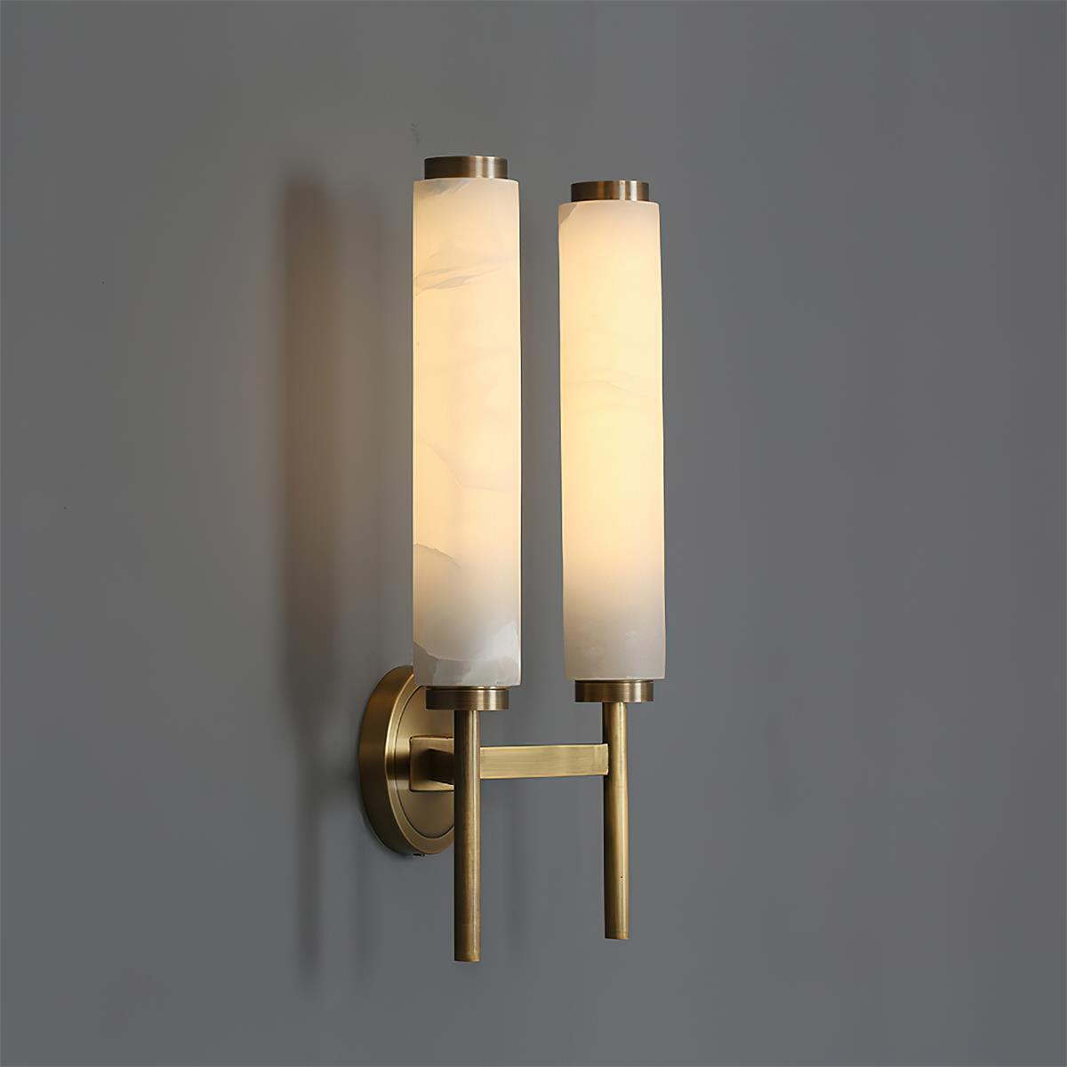Abyss Modern Minimalist Brass Metal Alabaster Wall Lamp - Lamp Copper