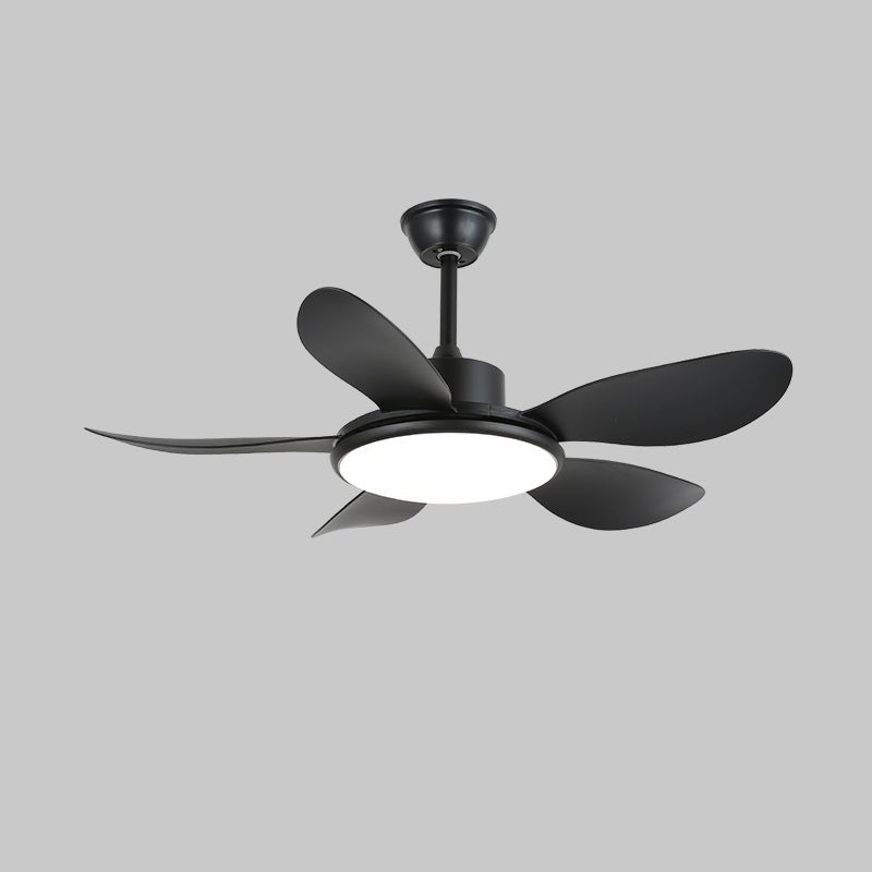 Primo piano delle pale del Ventilatore da Soffitto con Luce Tirenor in Legno