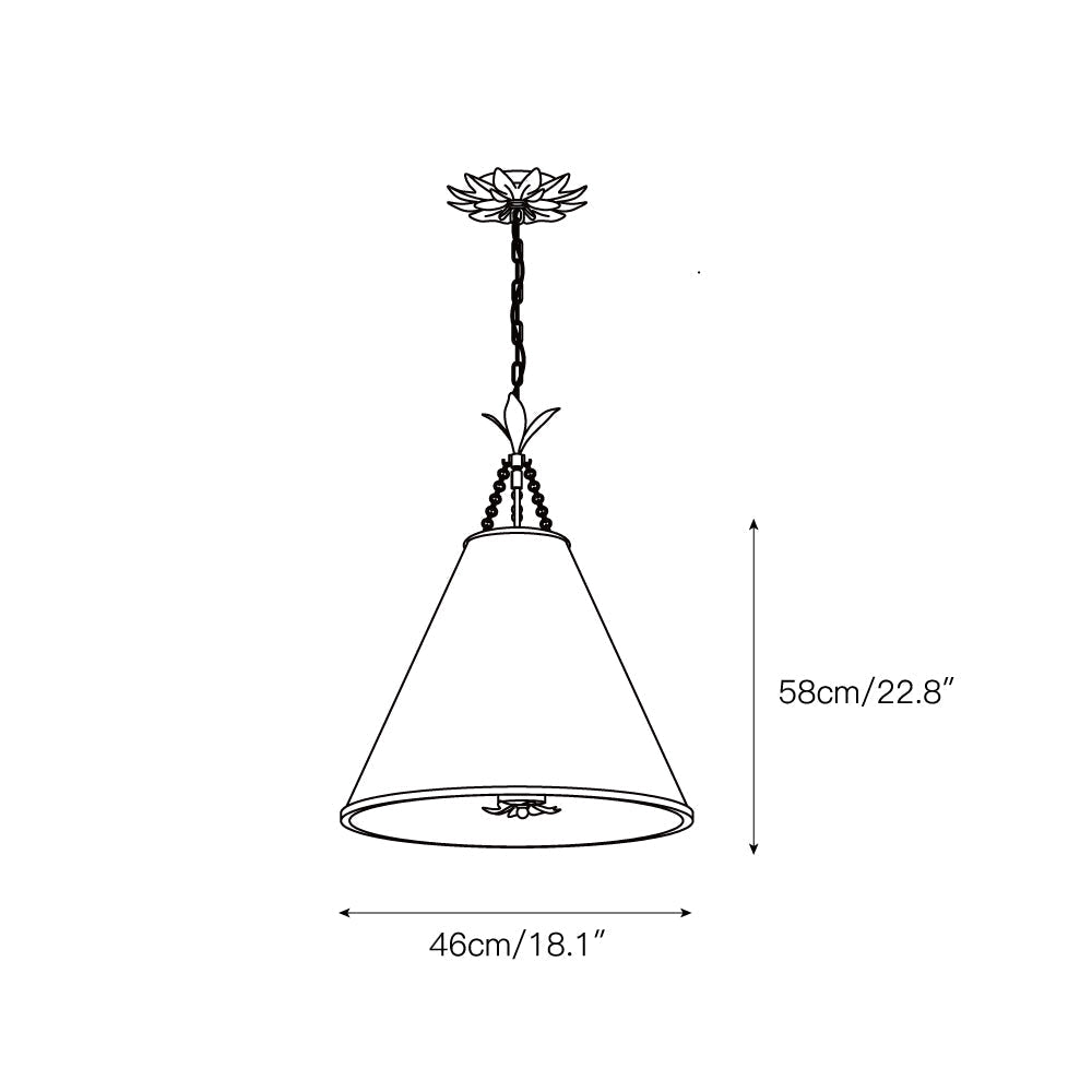 Aeon Modern Minimalist Brass Metal Fabric Pendant Lamp - Lamp Copper