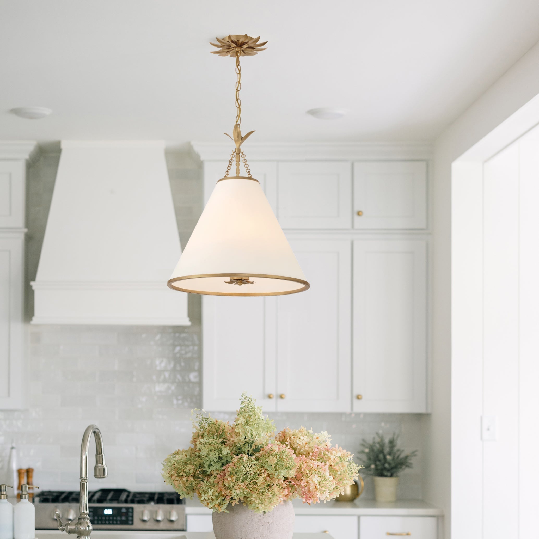 Aeon Modern Minimalist Brass Metal Fabric Pendant Lamp - Lamp Copper