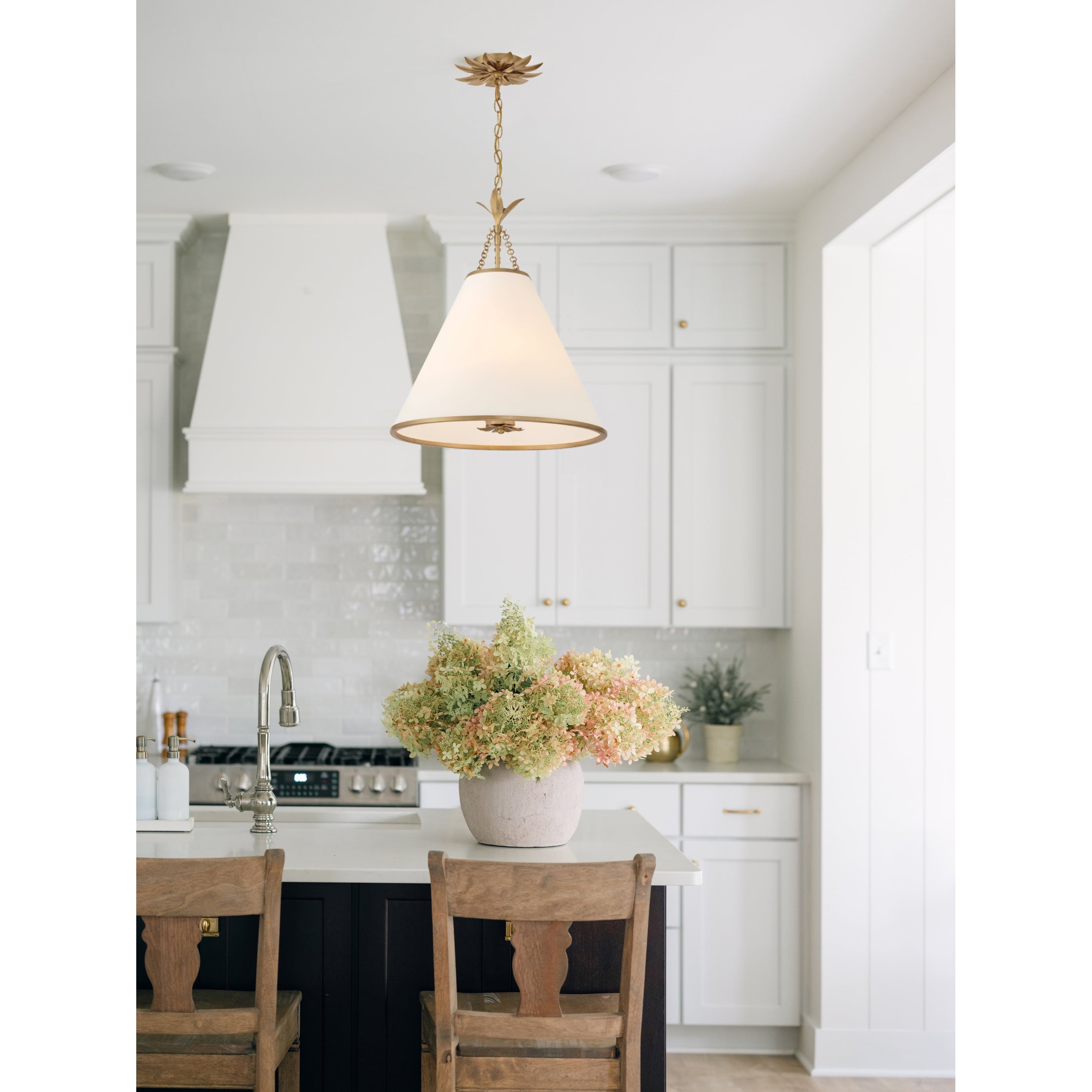 Aeon Modern Minimalist Brass Metal Fabric Pendant Lamp - Lamp Copper