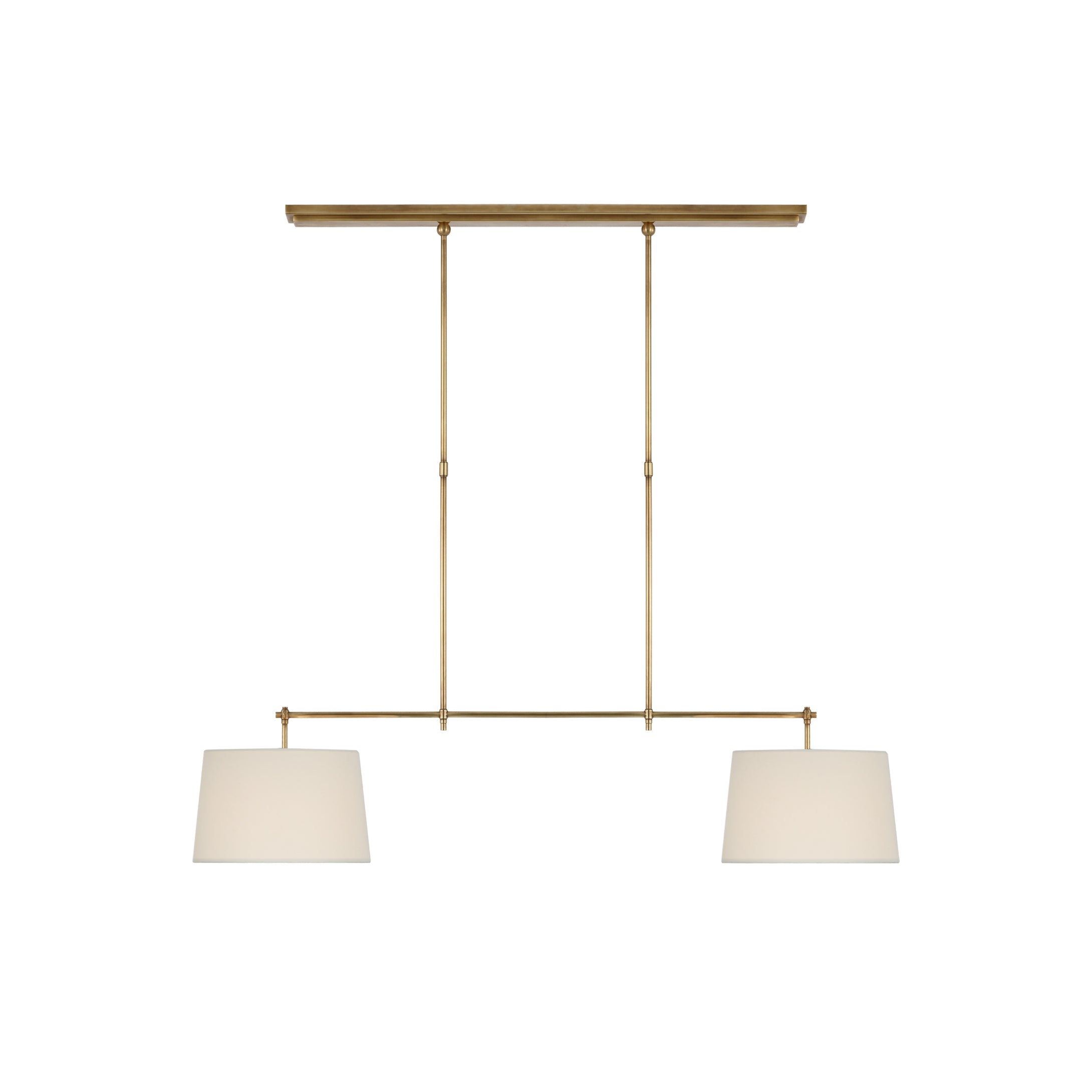 Kaleido Elegance Linear Brass Fabric Pendant Lamp - Lamp Copper