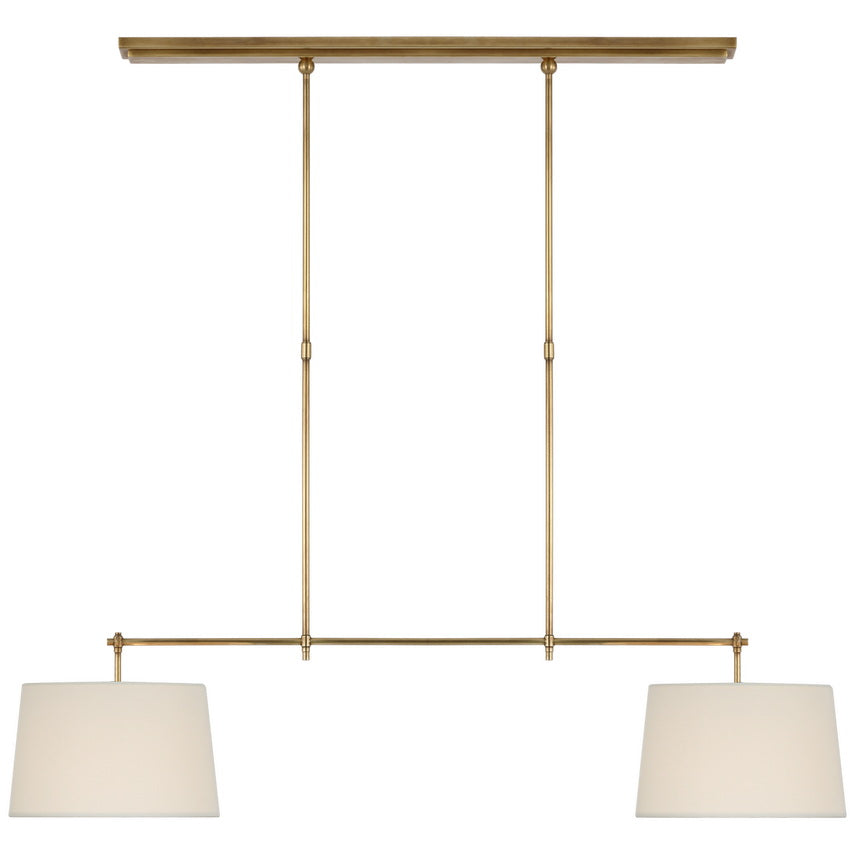 Kaleido Elegance Linear Brass Fabric Pendant Lamp - Lamp Copper