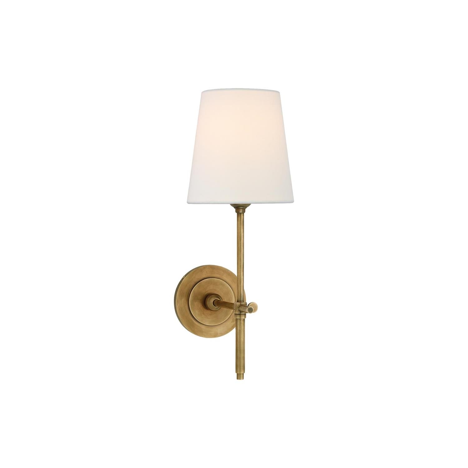Silva Applique da Parete in Ottone con Paralume Conico Bianco