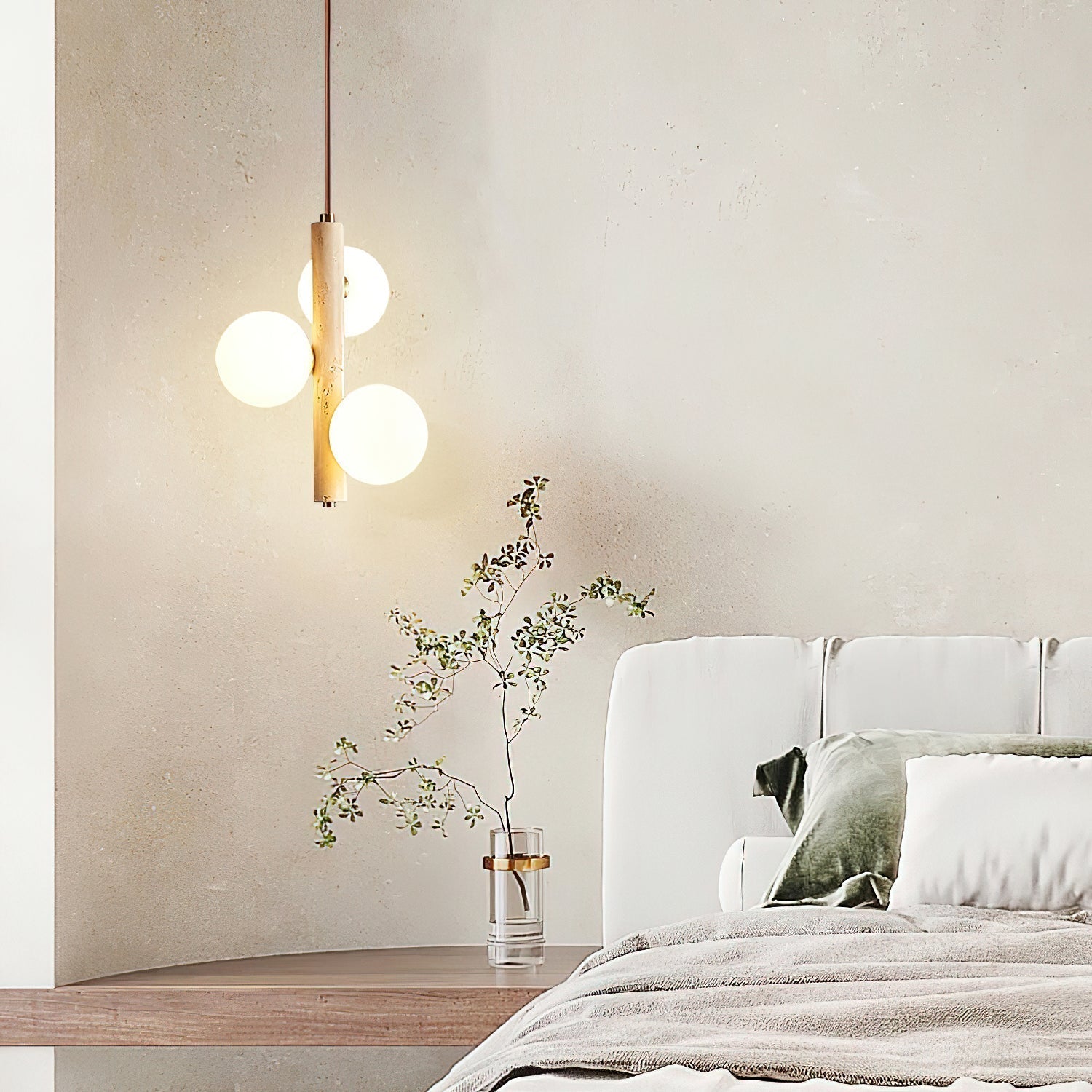 Aursorel Multi-Globe Travertine Pendant Light - Neutralighting