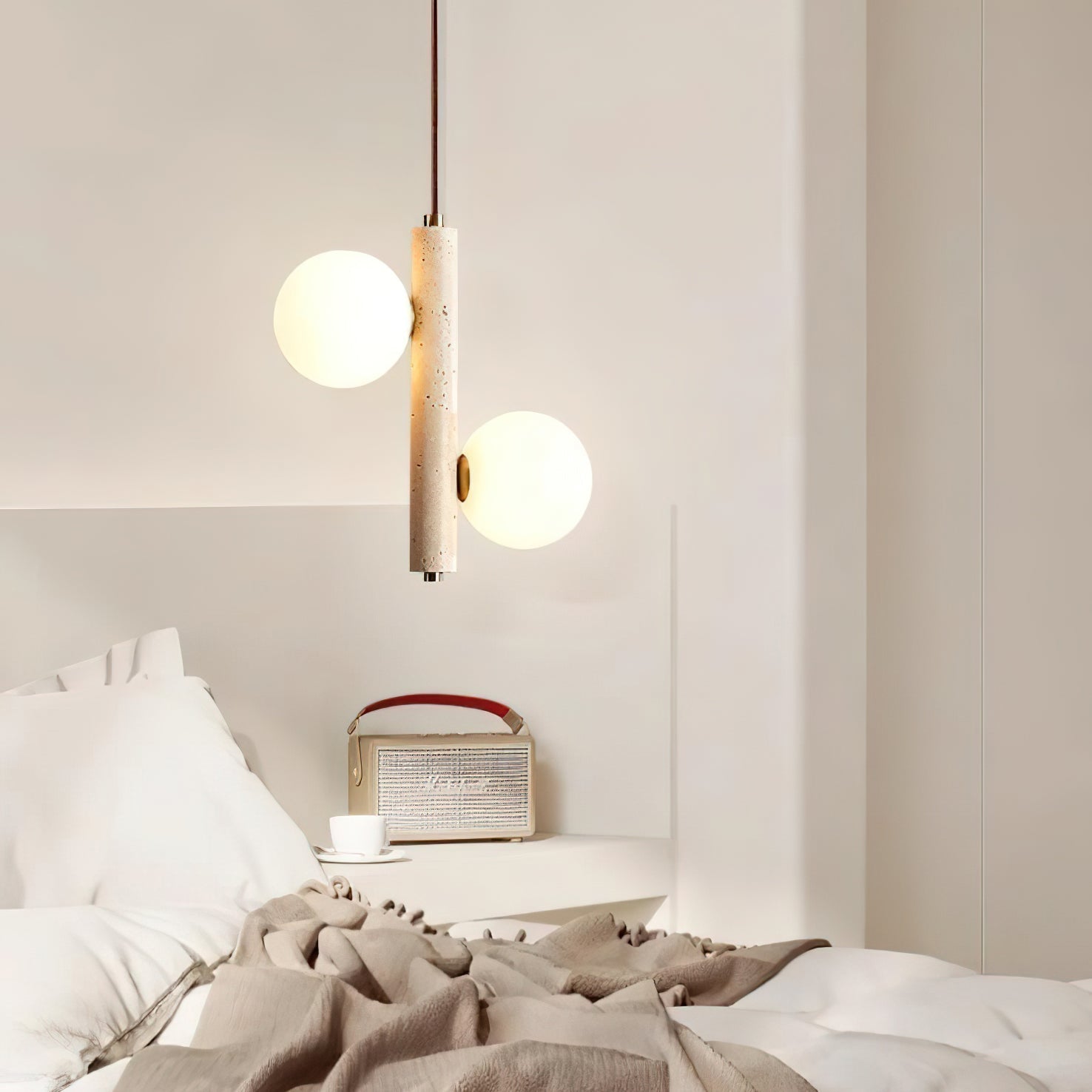 Aursorel Multi-Globe Travertine Pendant Light - Neutralighting
