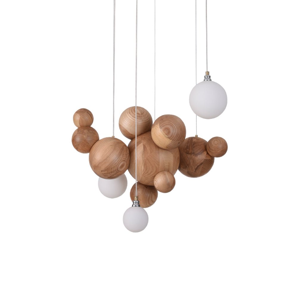Bubble Wood Balls Chandelier - Blowlighting