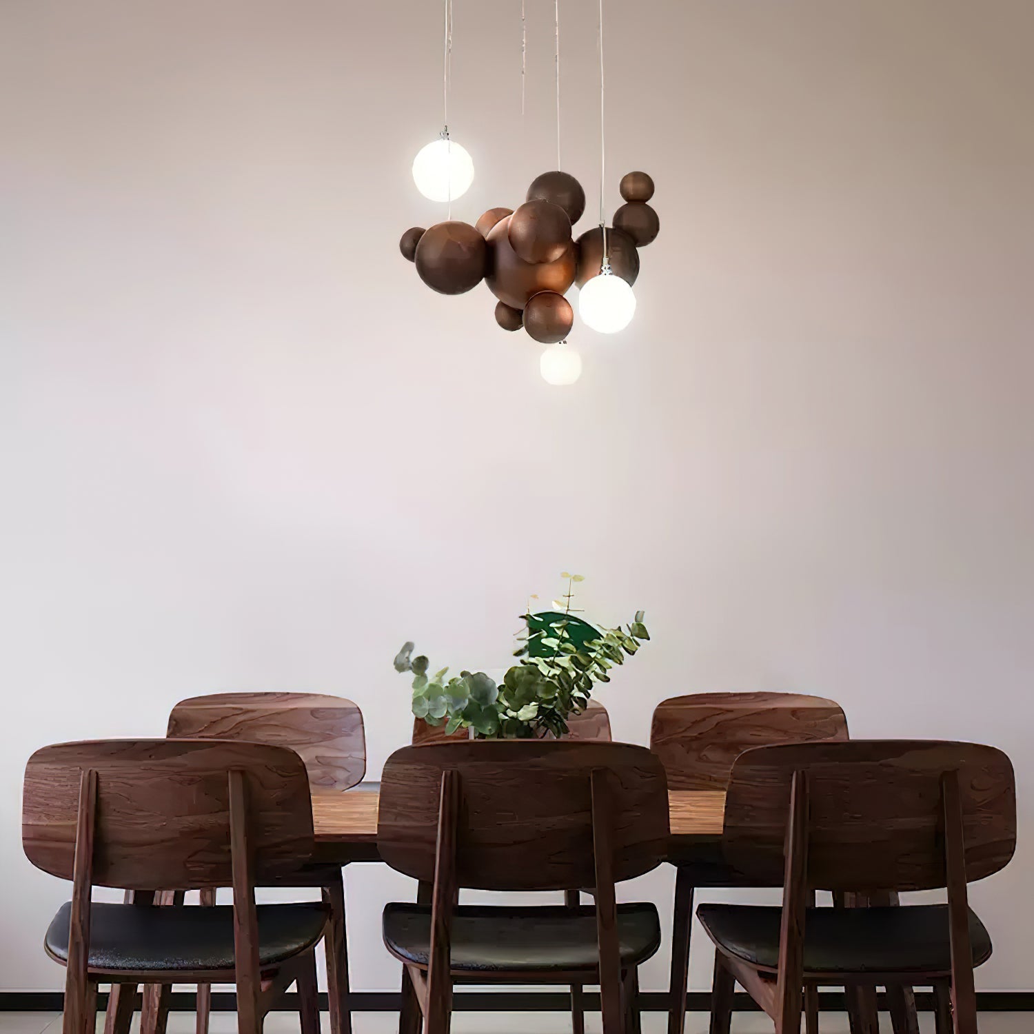 Bubble Wood Balls Chandelier - Blowlighting