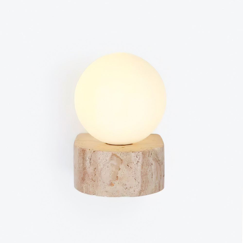 Symph Modern Minimalist Travertine Glass Wall Lamp - Lamp Copper