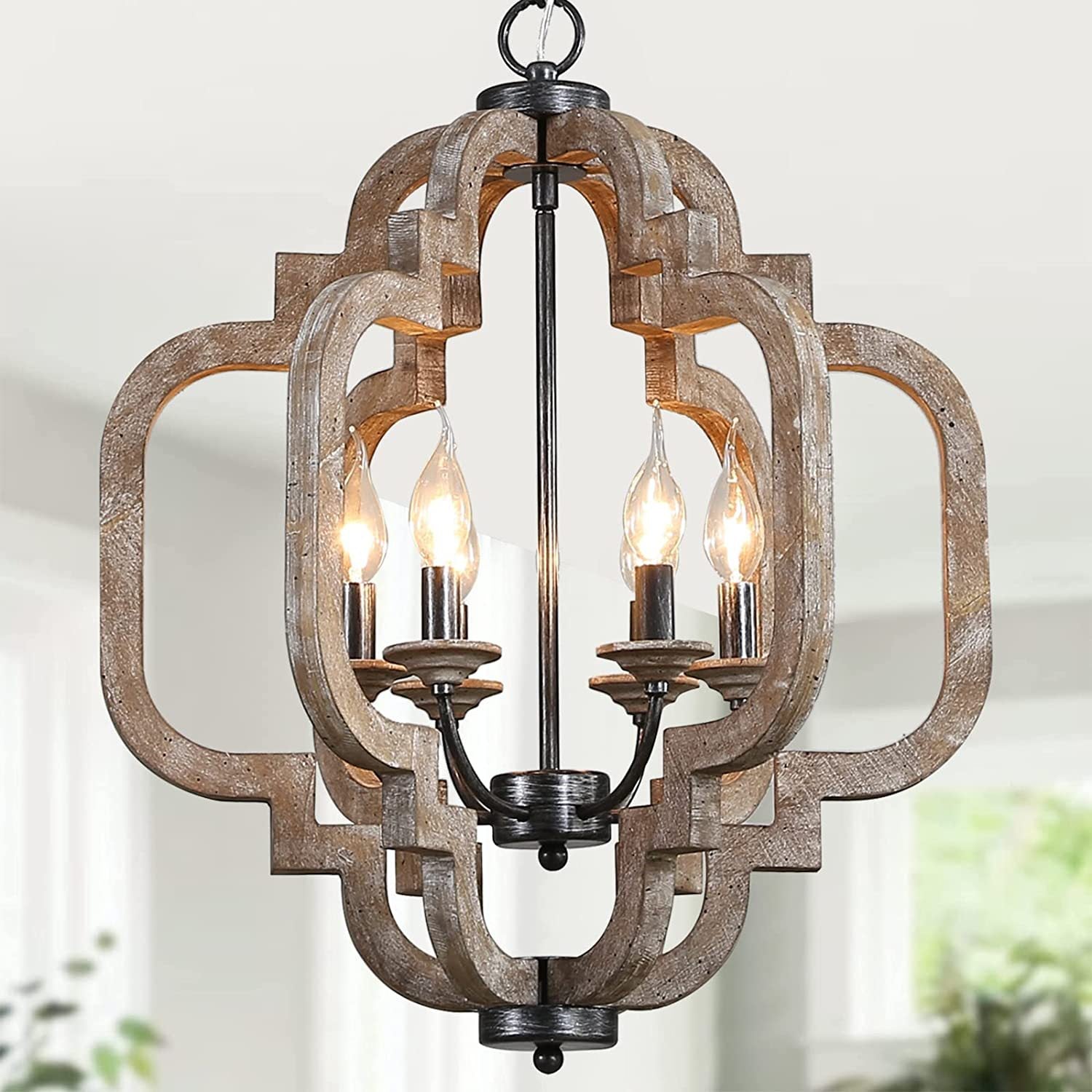 Polar Postmodern Luxury Wooden Metal Pendant Lamp - Lamp Copper