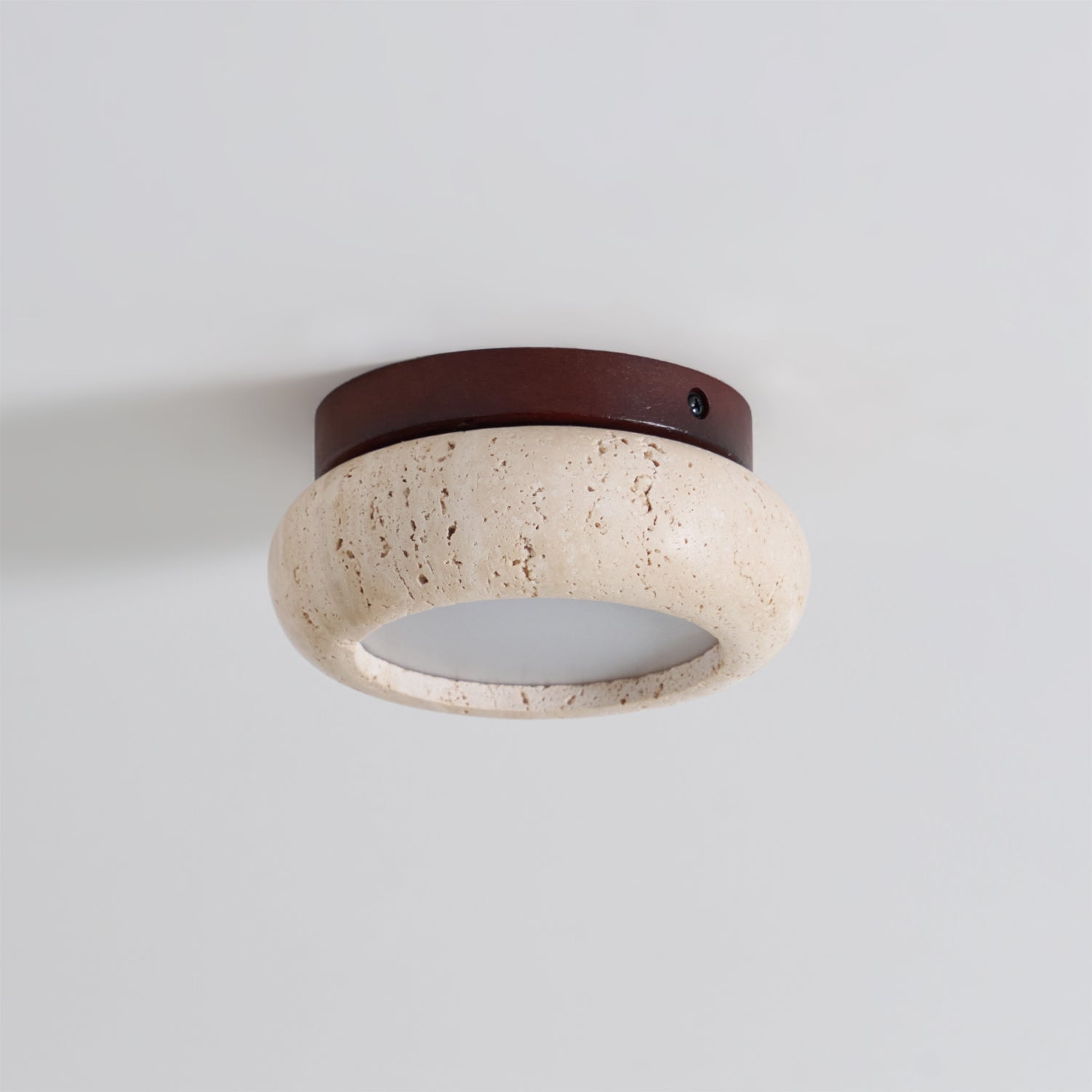 Ritta Plafoniera in Travertino Mini Donut