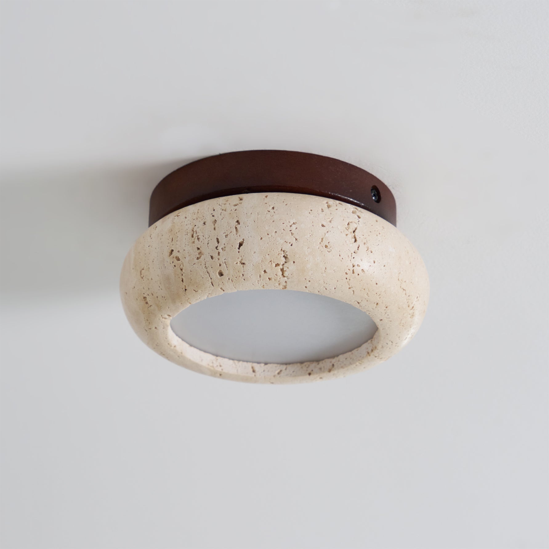 Ritta Plafoniera in Travertino Mini Donut