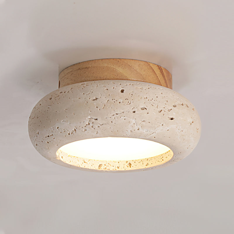 Ritta Plafoniera in Travertino Mini Donut