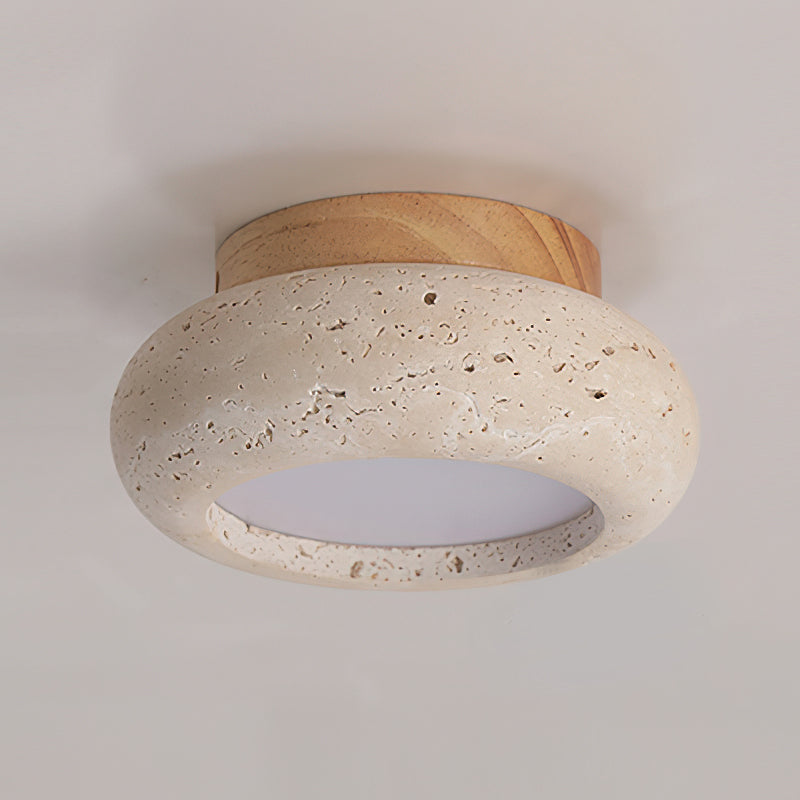 Ritta Plafoniera in Travertino Mini Donut