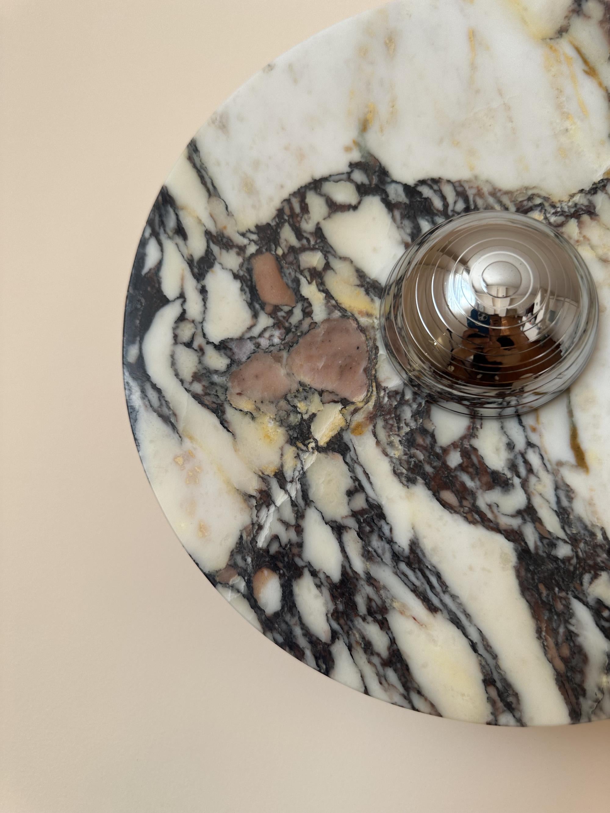 Alter Modern Minimalist Round Marble Metal Sconce Wall Lamp - Lamp Copper
