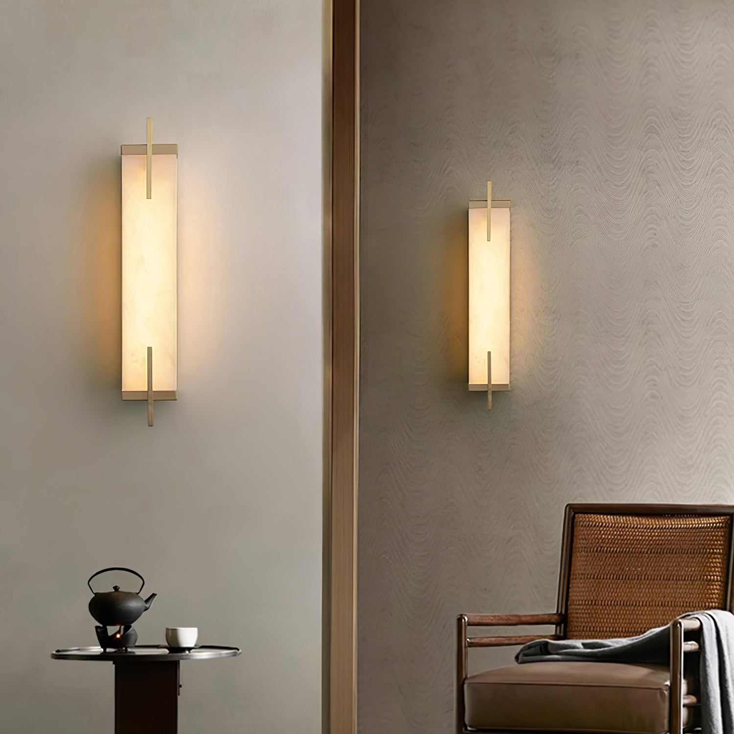 Aurcarir Rectangular Alabaster Wall Light - Neutralighting