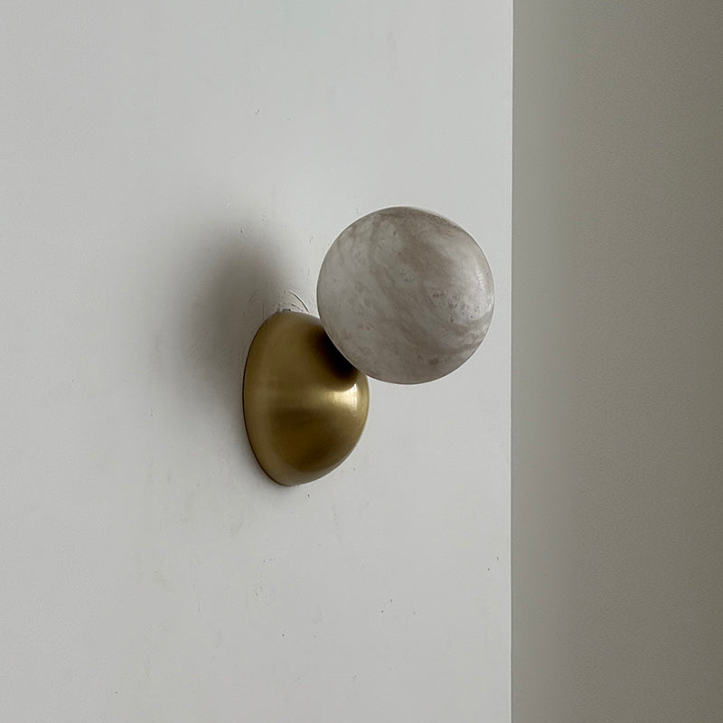 Arca Modern Minimalist Eclipse Mrable Metal Wall Lamp - Lamp Copper