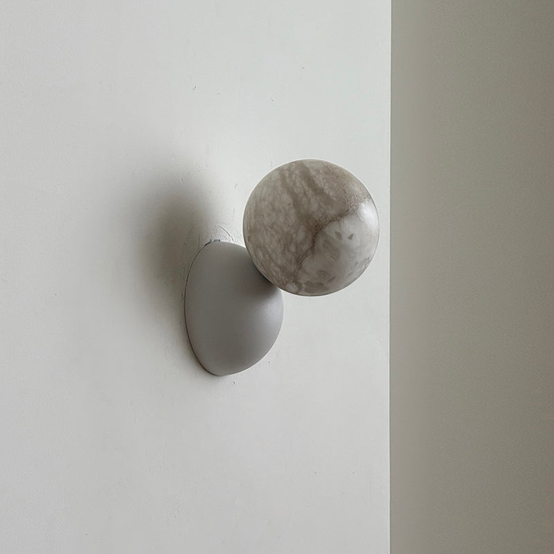 Arca Modern Minimalist Eclipse Mrable Metal Wall Lamp - Lamp Copper