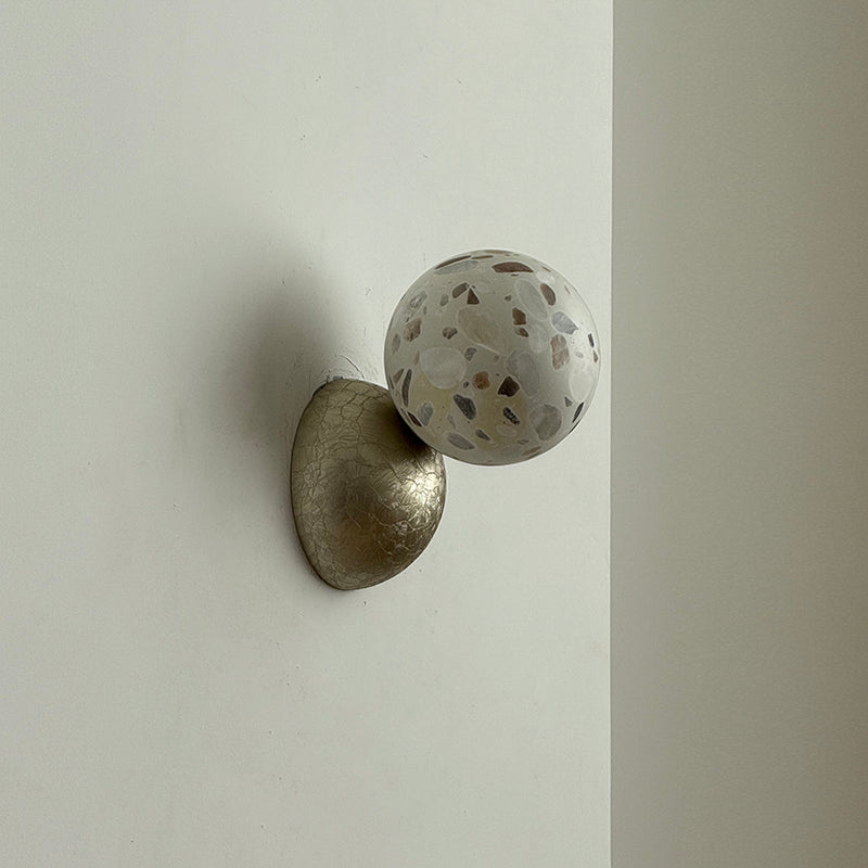 Arca Modern Minimalist Eclipse Mrable Metal Wall Lamp - Lamp Copper