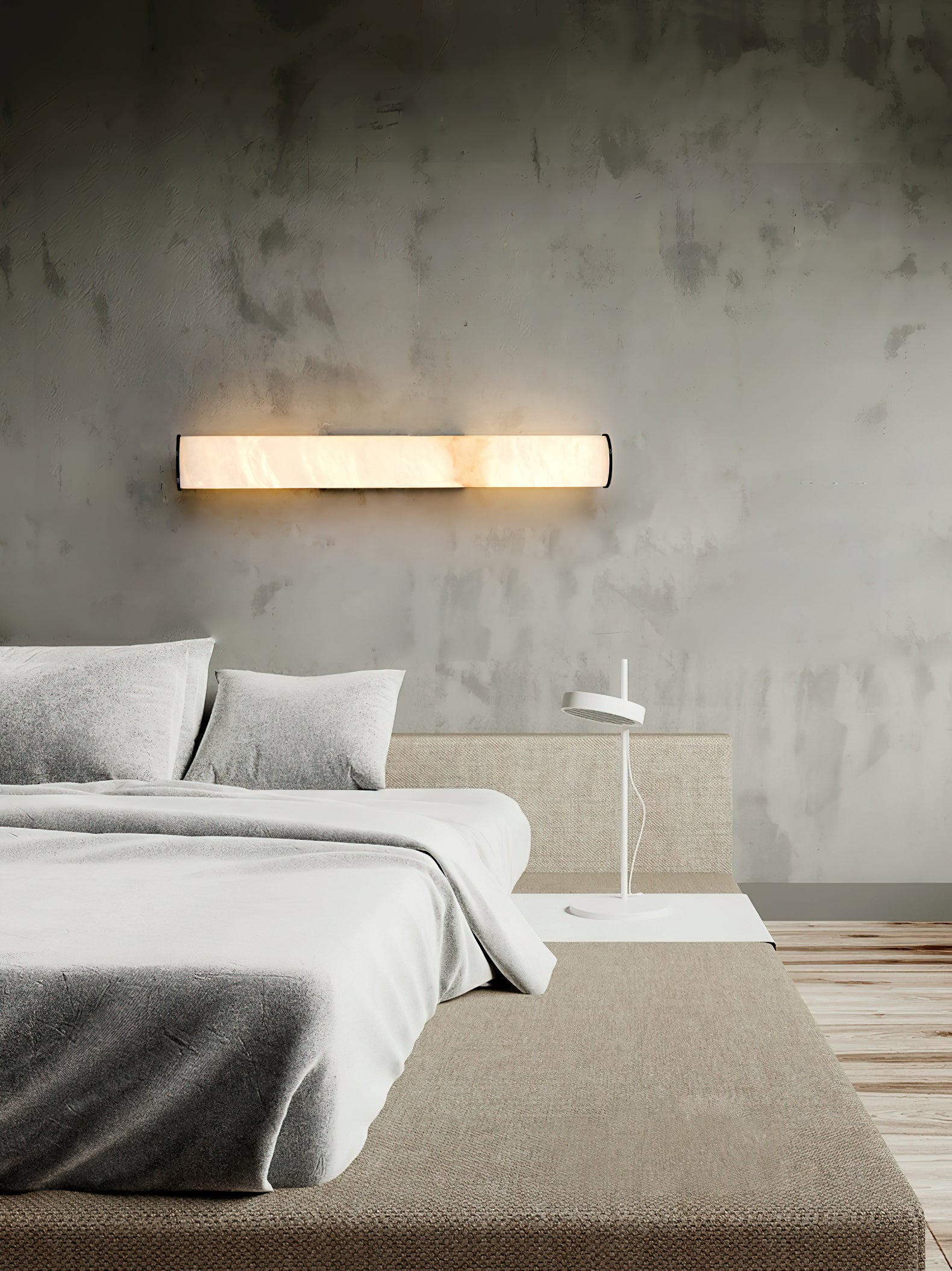 Arcus Modern Minimalist Elegance Brass Alabaster Sconce Wall Lamp - Lamp Copper