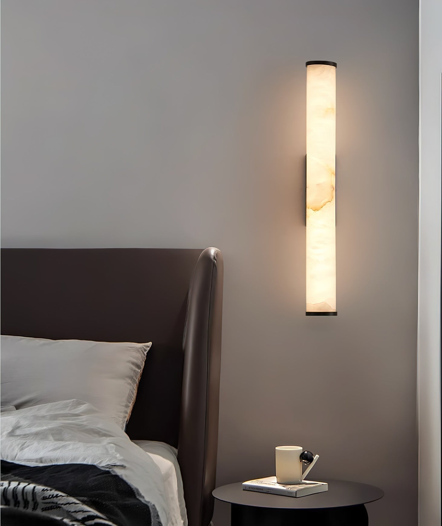 Arcus Modern Minimalist Elegance Brass Alabaster Sconce Wall Lamp - Lamp Copper