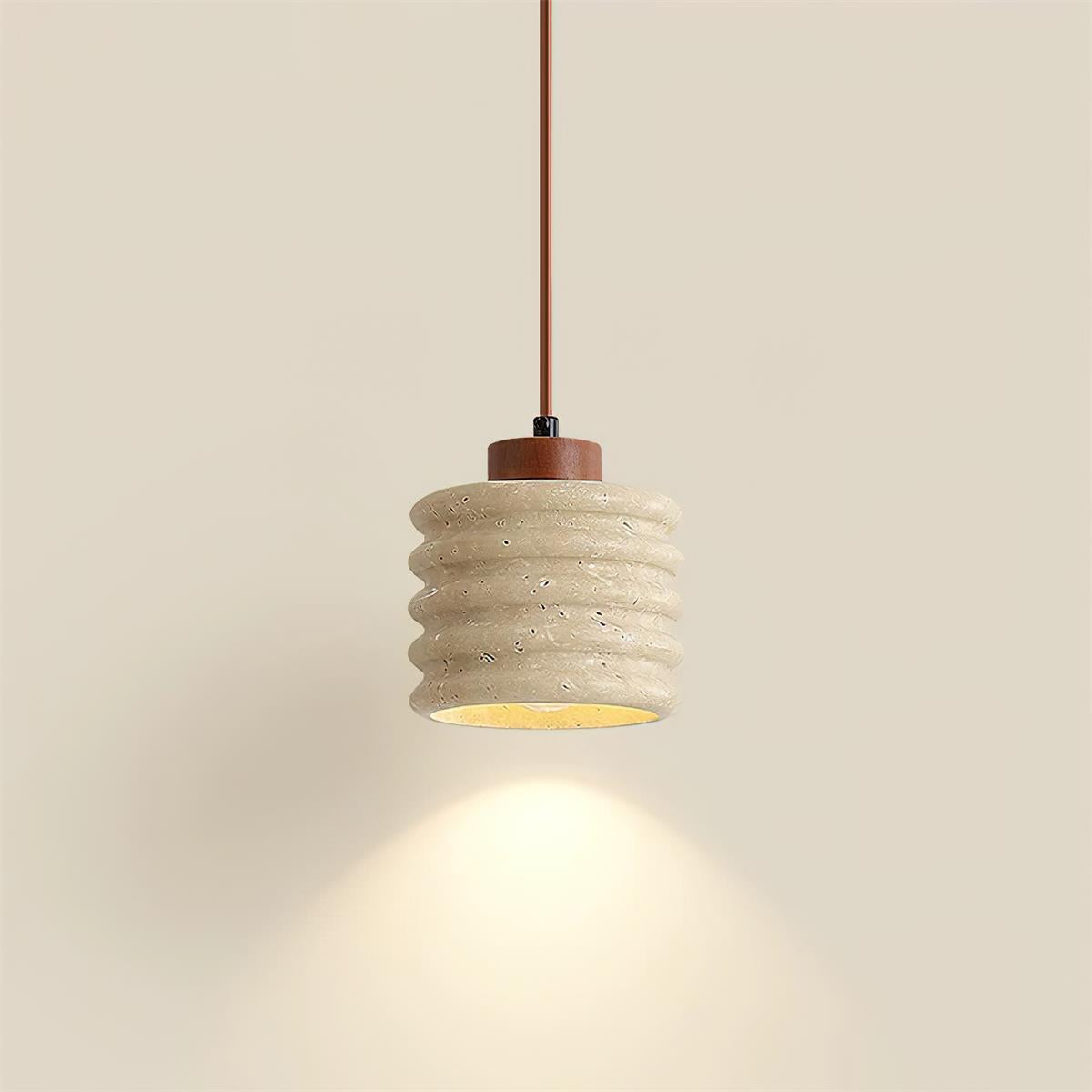 Ritta Pendant Light Travertine Ripple Shade Wabi-Sabi - Letslighting