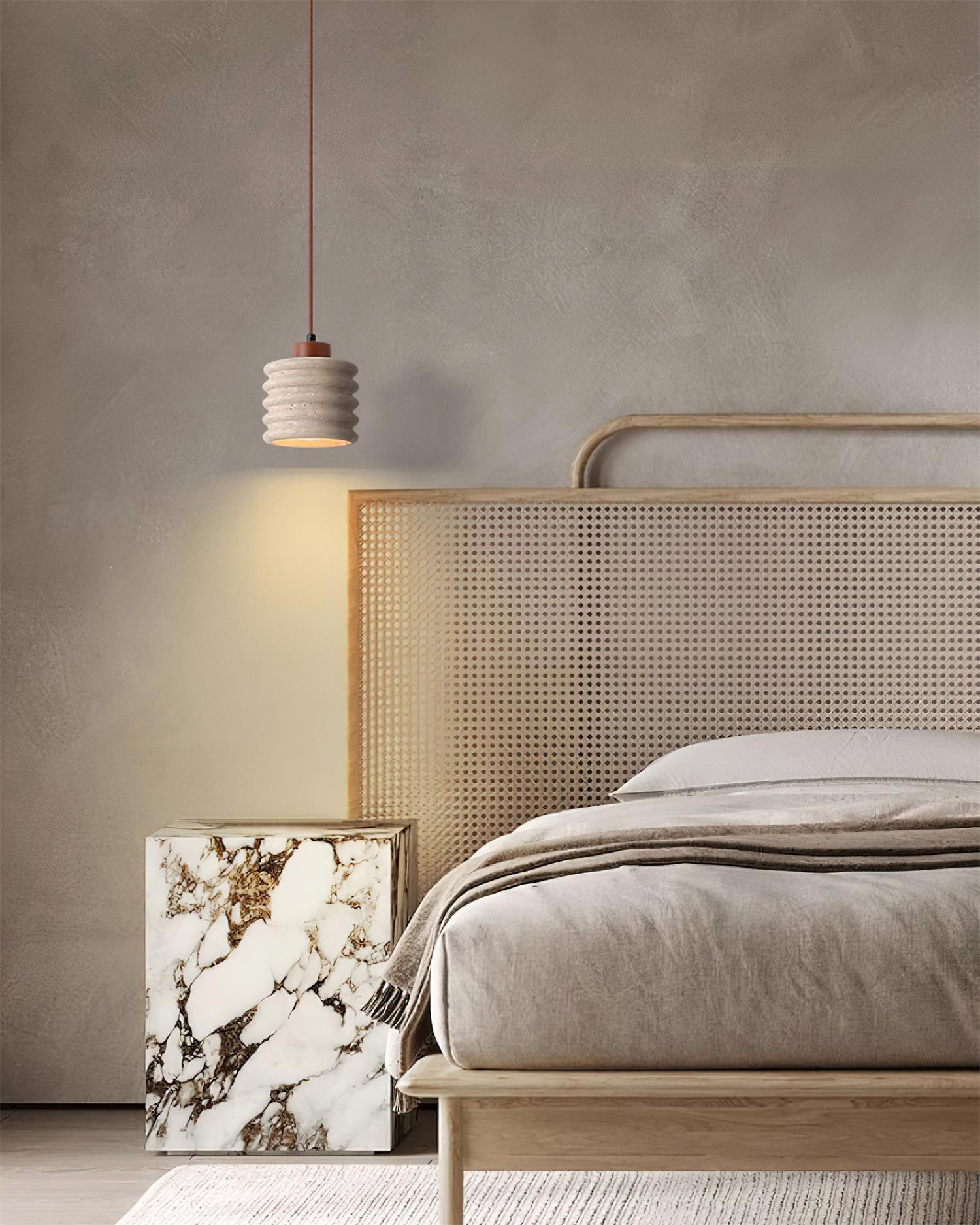 Ritta Pendant Light Travertine Ripple Shade Wabi-Sabi - Letslighting