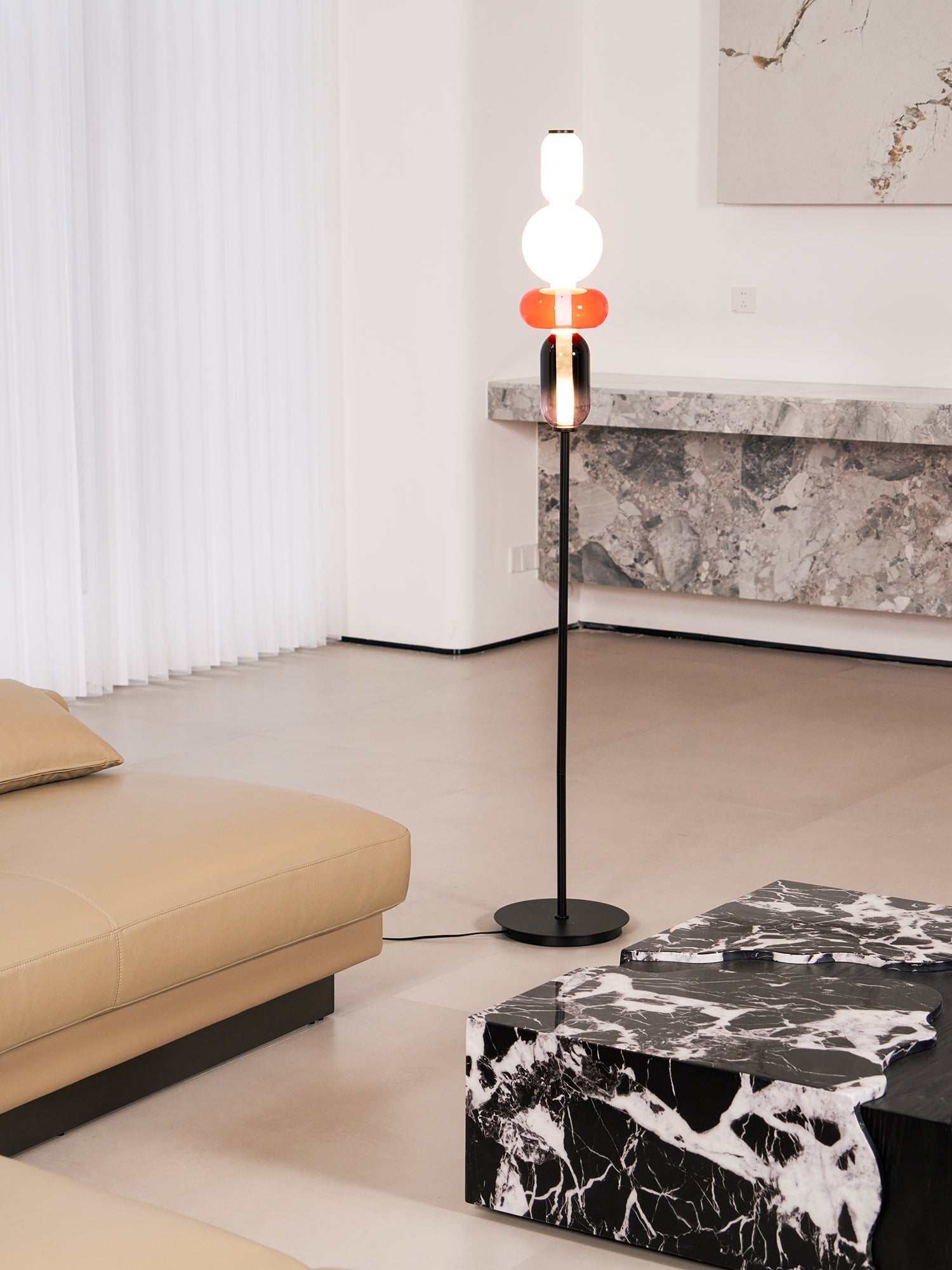 Stained Glass Floor Lamp - Lamp Copper