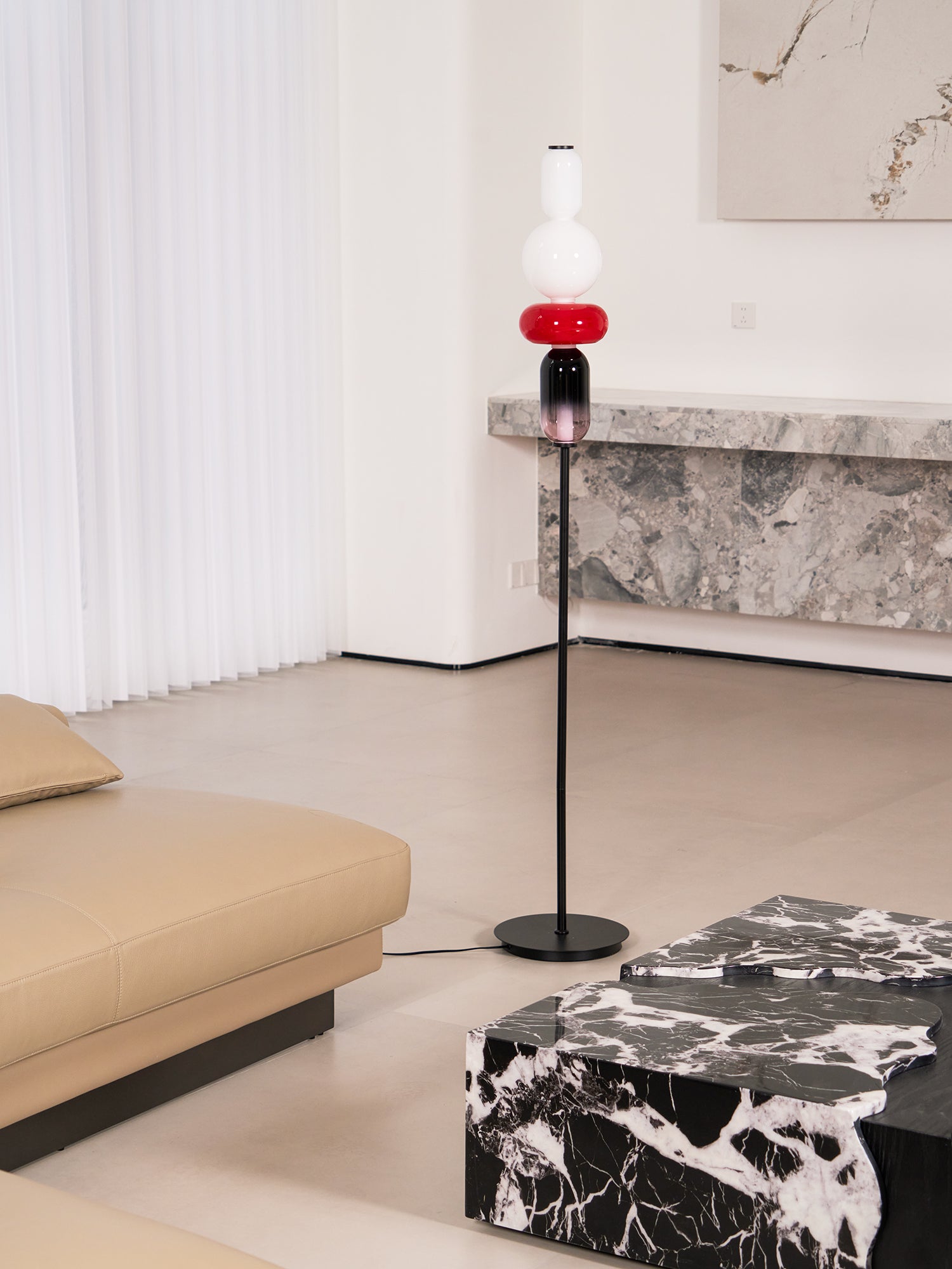 Stained Glass Floor Lamp - Lamp Copper