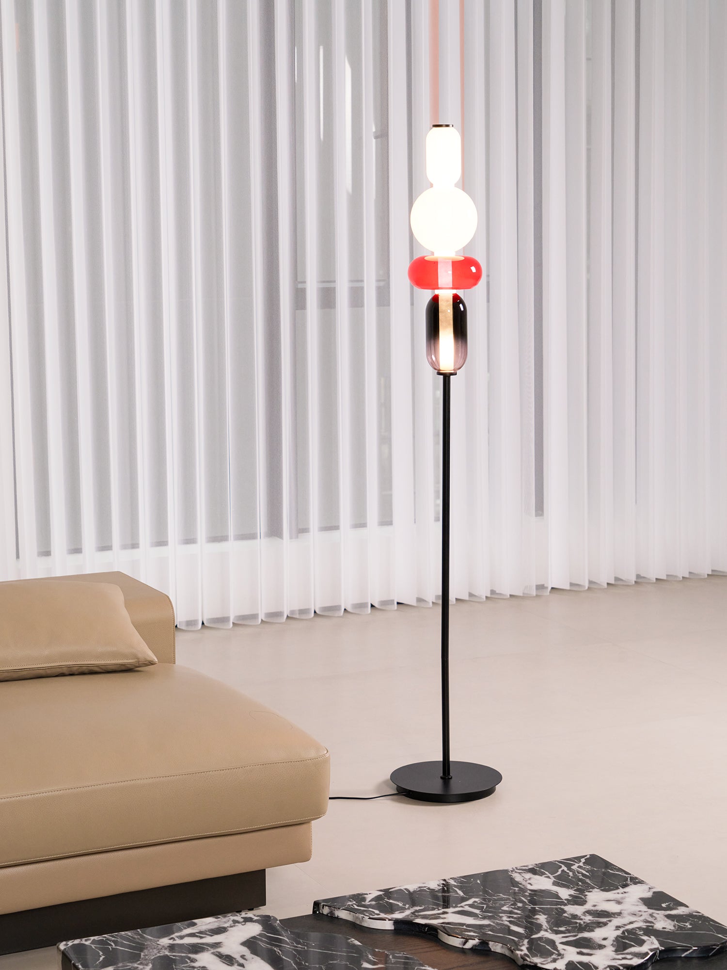 Stained Glass Floor Lamp - Lamp Copper