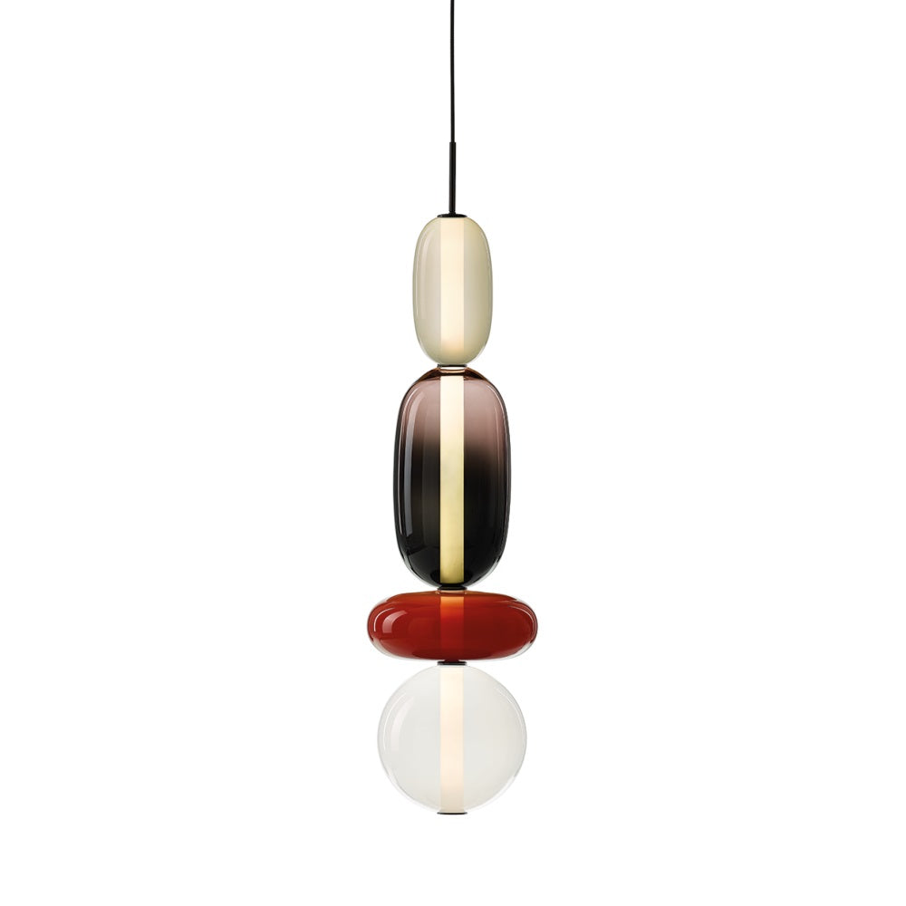 Zodore Premium Art Stained Glass Pendant Lamp - Lamp Copper