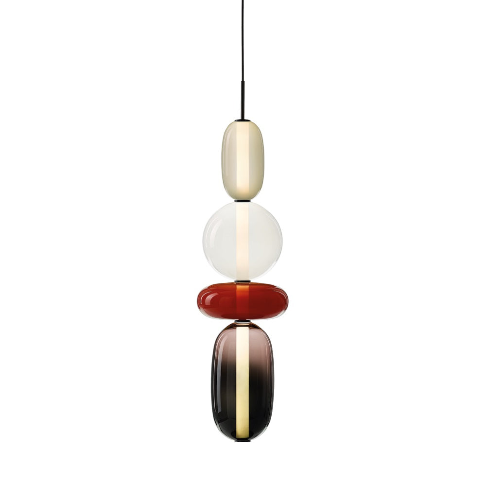Zodore Premium Art Stained Glass Pendant Lamp - Lamp Copper