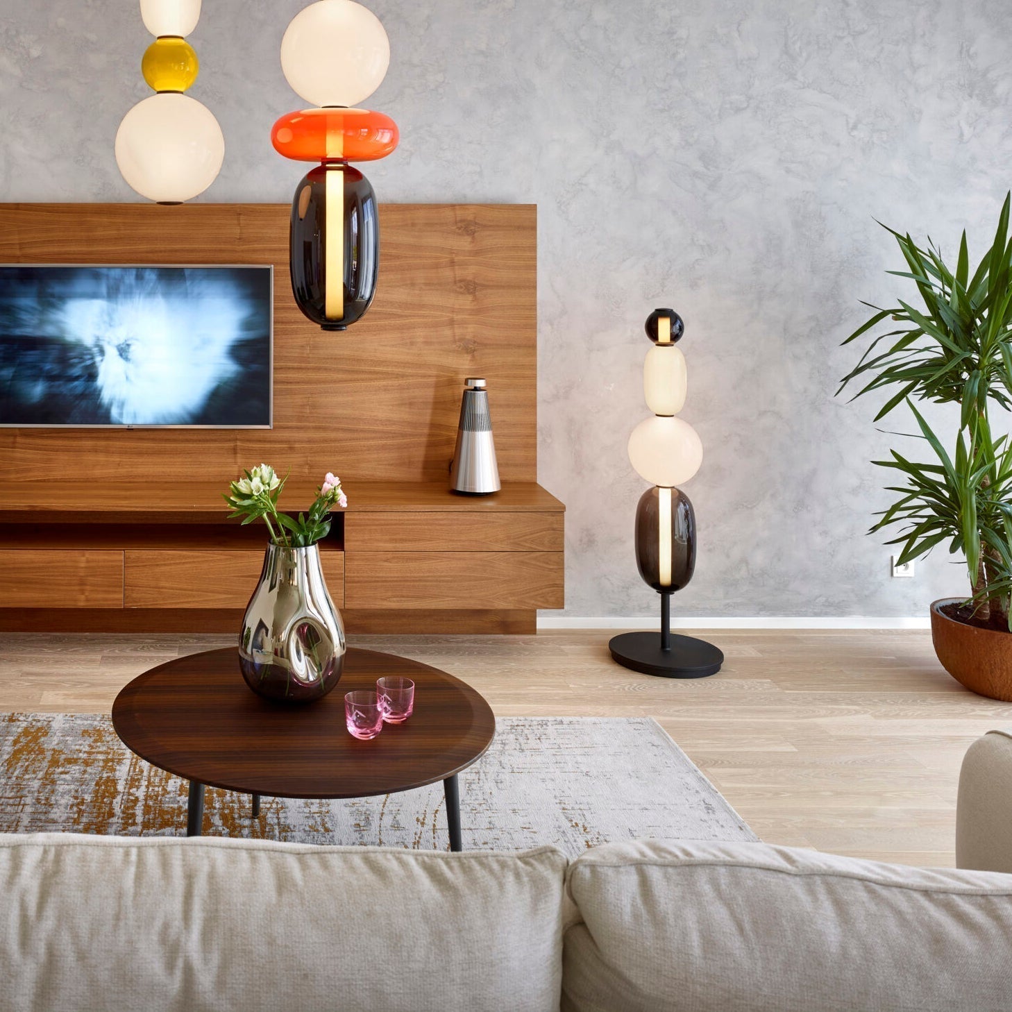 Stained Glass Table Lamp - Lamp Copper