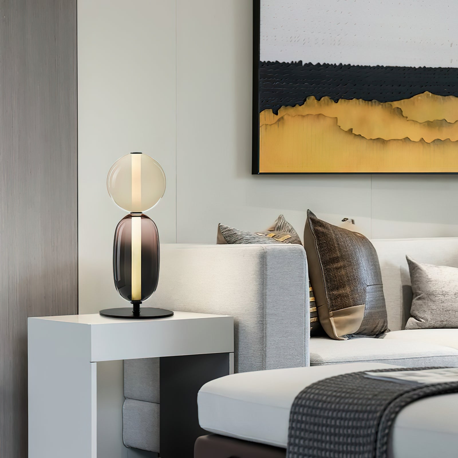 Stained Glass Table Lamp - Lamp Copper