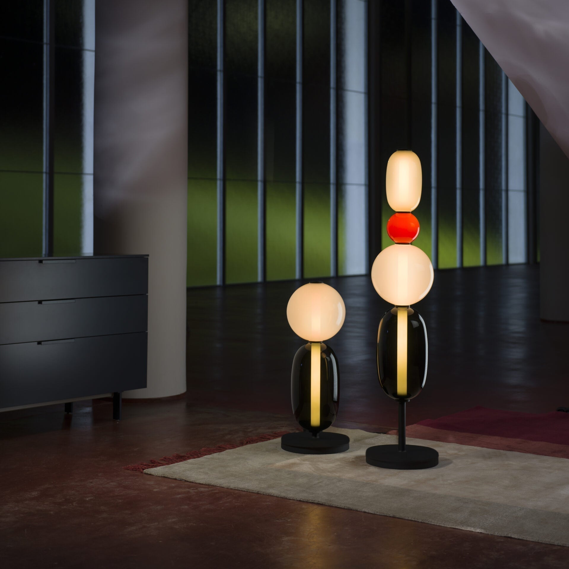 Stained Glass Table Lamp - Lamp Copper