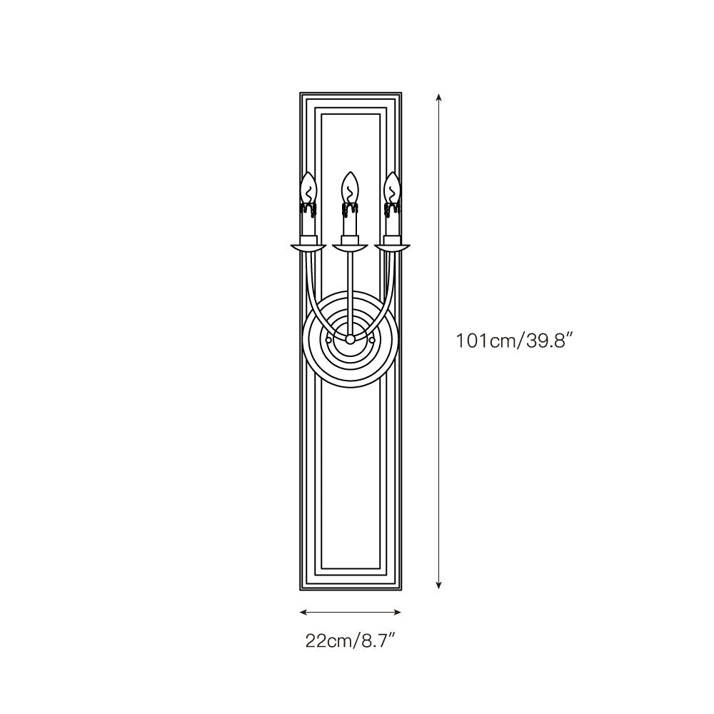 Phasis 3-Light Mirrored Elegance Vintage Metal Sconce Wall Lamp - Lamp Copper