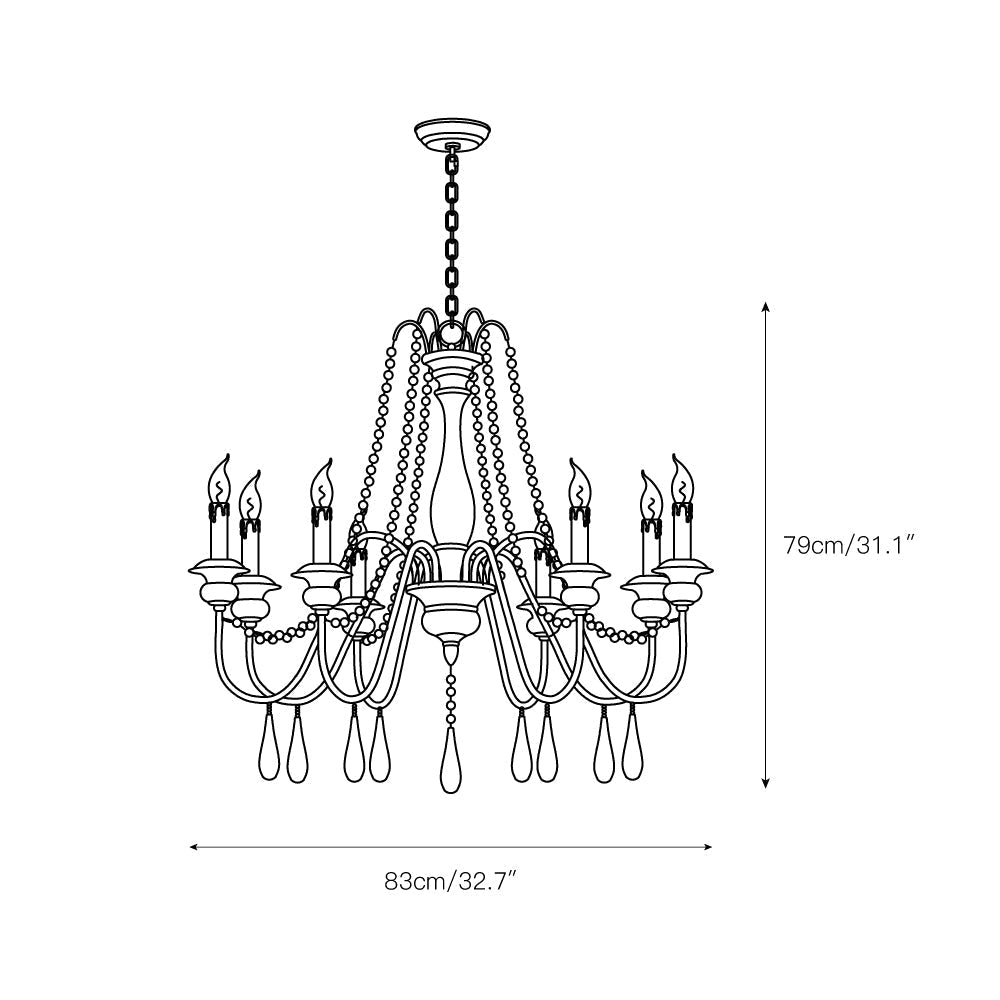 Rive Style Postmodern Luxury Beaded Wooden Metal Chandelier - Lamp Copper