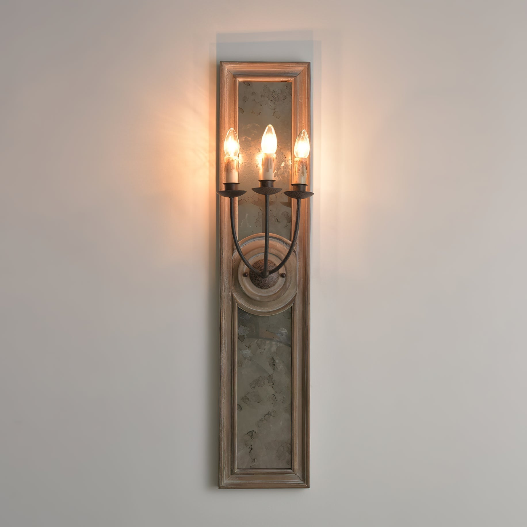 Phasis 3-Light Mirrored Elegance Vintage Metal Sconce Wall Lamp - Lamp Copper