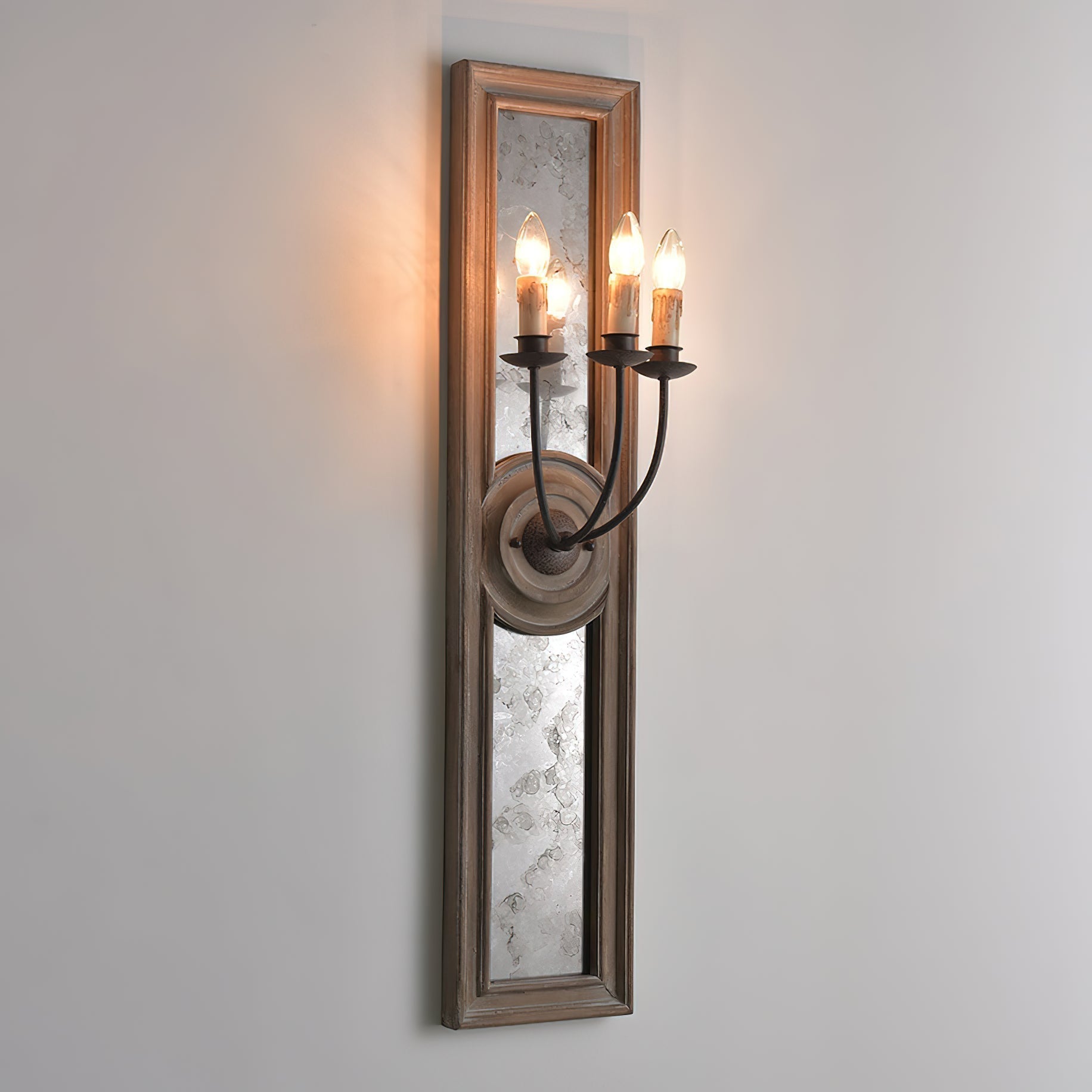 Phasis 3-Light Mirrored Elegance Vintage Metal Sconce Wall Lamp - Lamp Copper