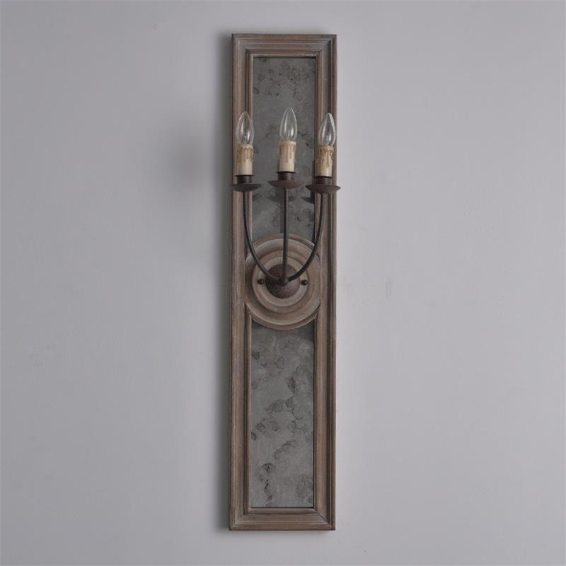 Phasis 3-Light Mirrored Elegance Vintage Metal Sconce Wall Lamp - Lamp Copper