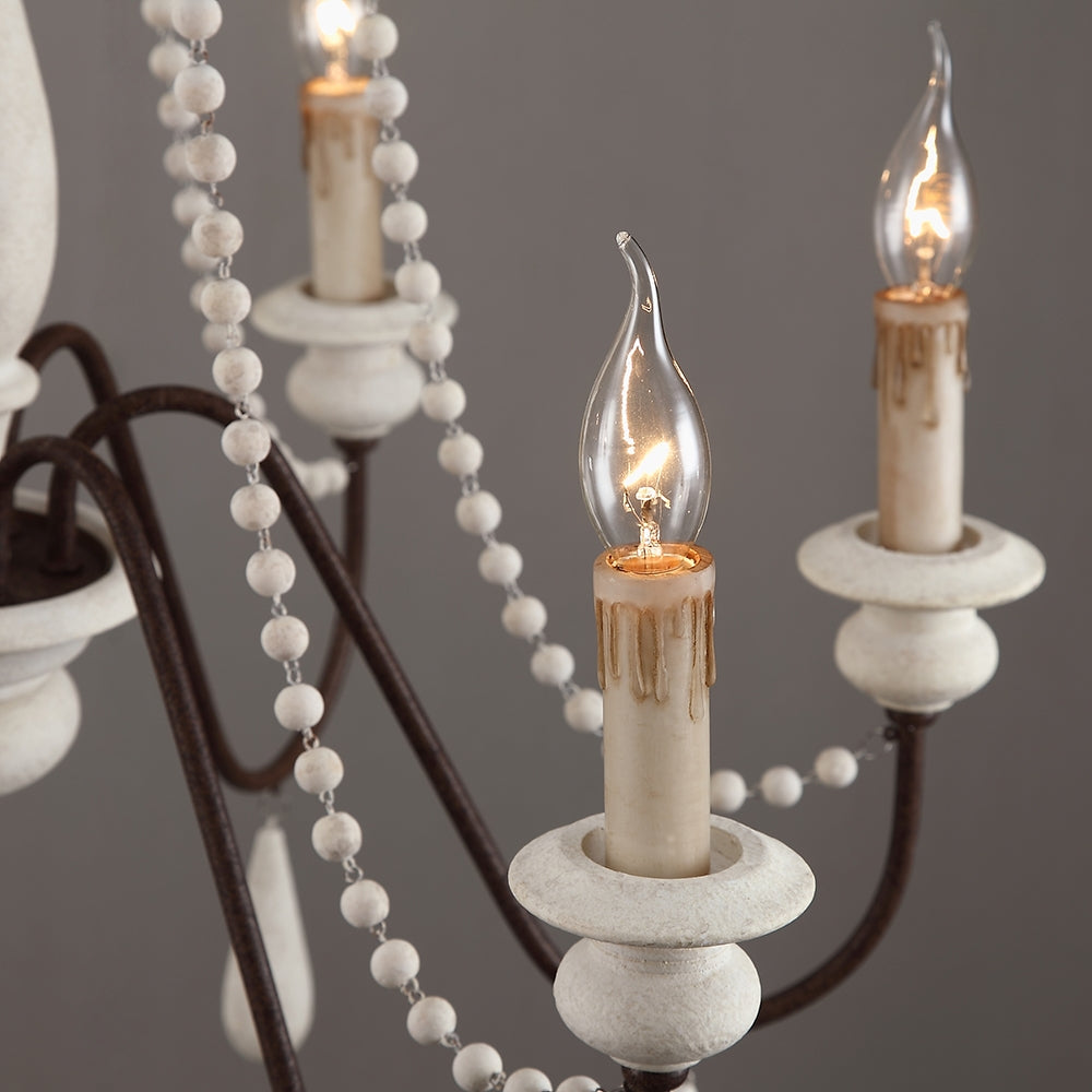 Rive Style Postmodern Luxury Beaded Wooden Metal Chandelier - Lamp Copper