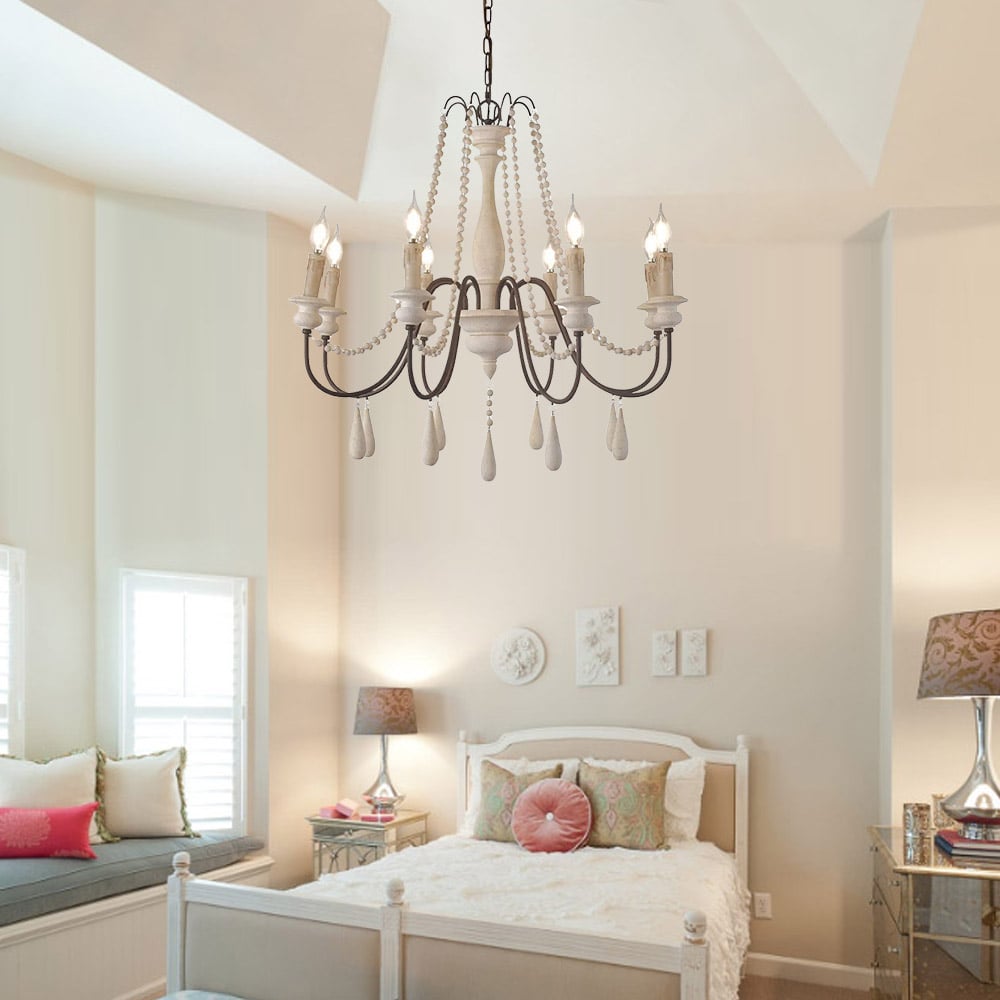 Rive Style Postmodern Luxury Beaded Wooden Metal Chandelier - Lamp Copper