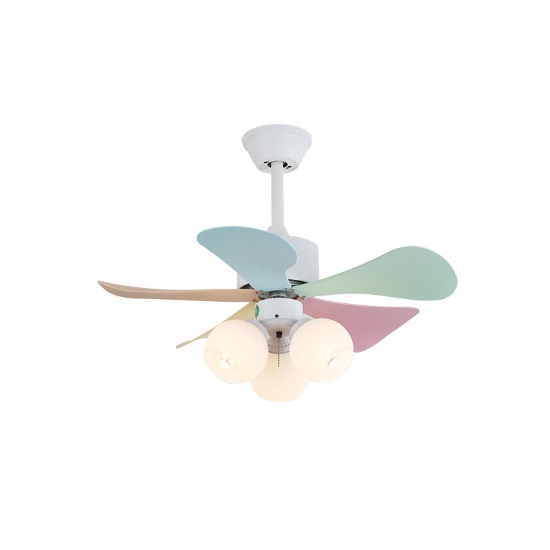 Ventilatore da soffitto Liora con luce in vetro colorato