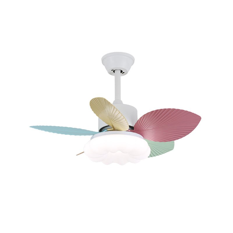 Ventilatore da soffitto Liora in vetro colorato, primo piano del telecomando