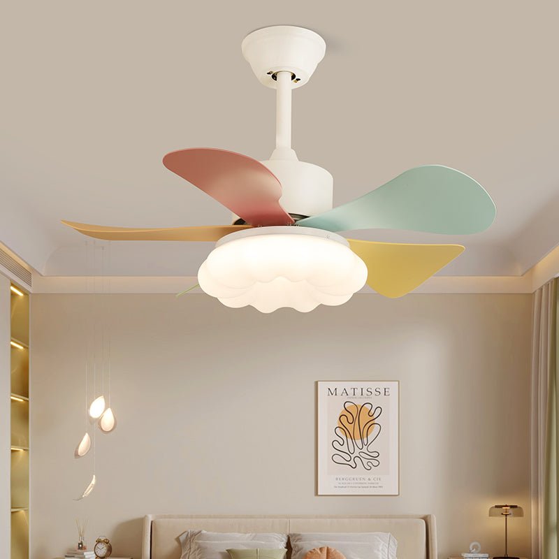 Ventilatore da soffitto Liora in vetro colorato, montato a soffitto