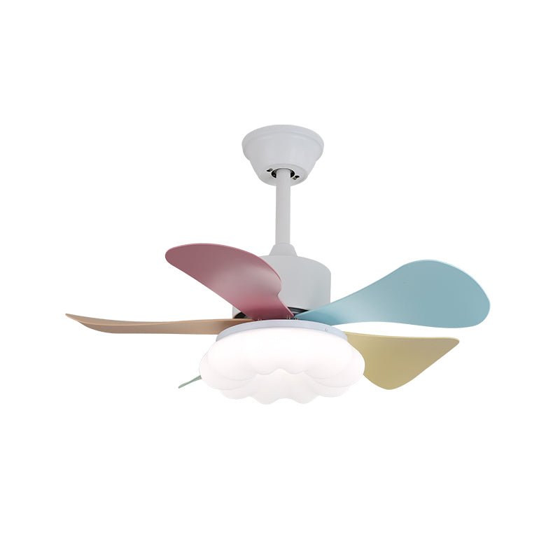 Ventilatore da soffitto Liora in vetro colorato, vista completa