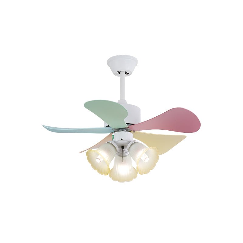 Ventilatore da soffitto Liora con luce in vetro colorato