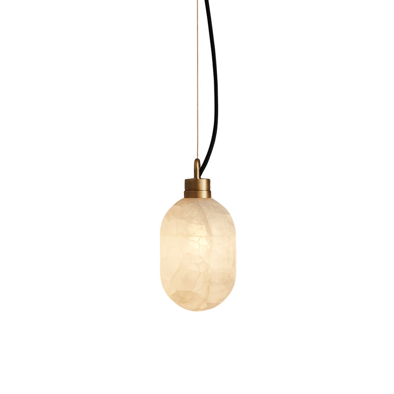 Umbra Modern Minimalist Brass Metal Alabaster Pendant Lamp - Lamp Copper