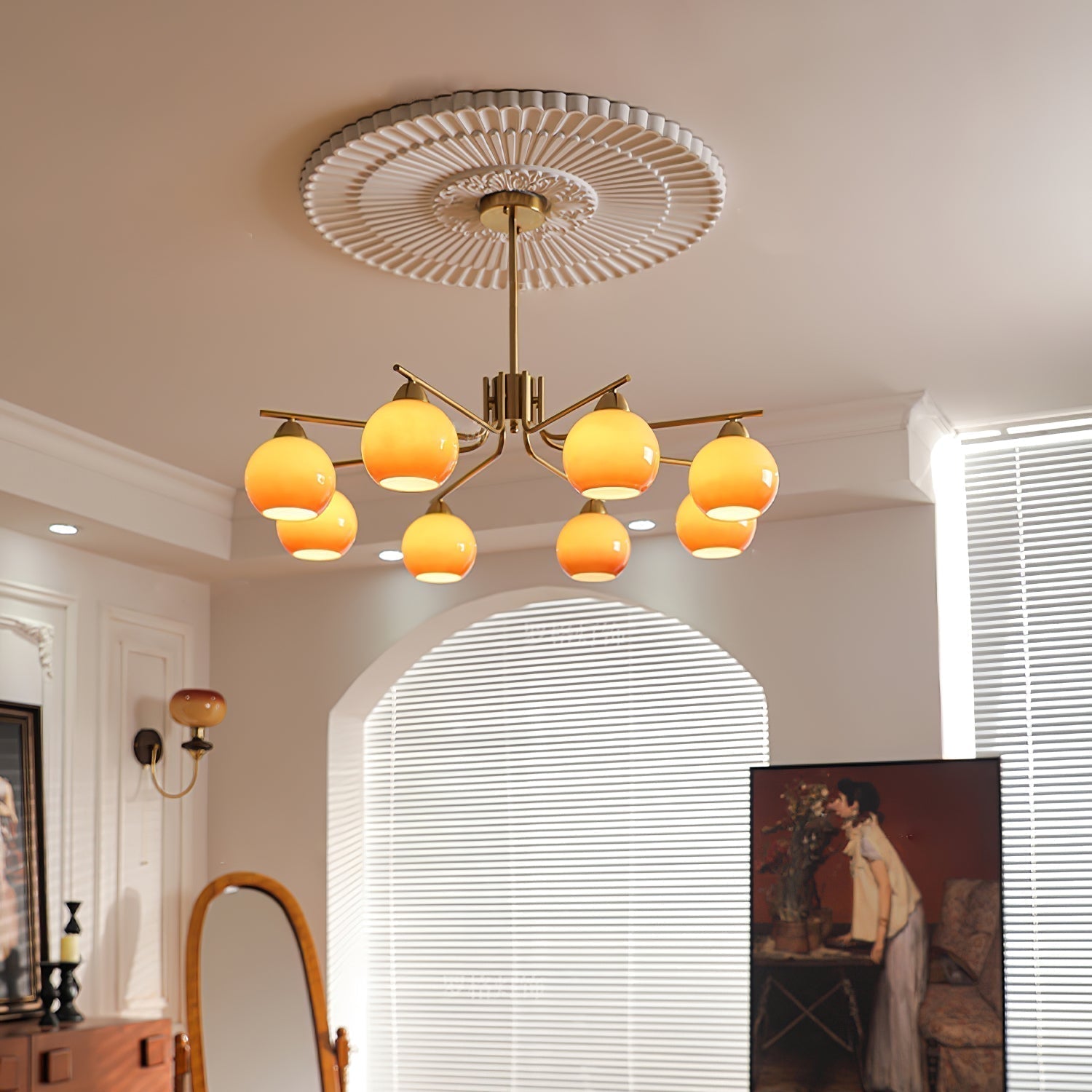 Caramel Sphere Chandelier - Blowlighting
